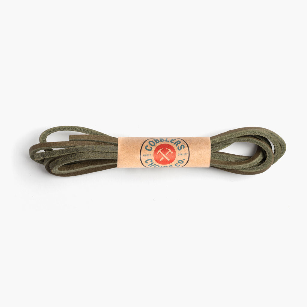 1024_LeatherLaces_Packaged_Olive Leather Laces | Olive - Image 1