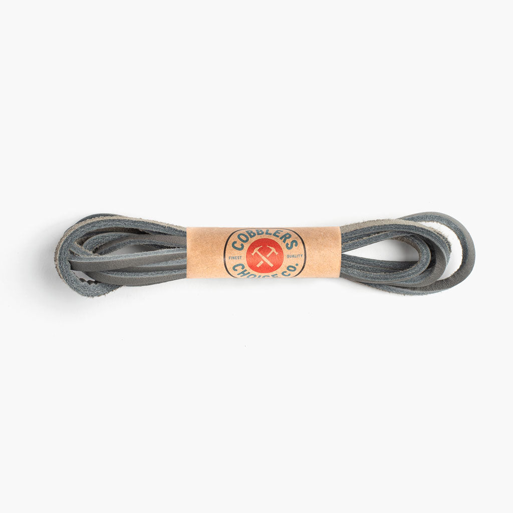 1024_LeatherLaces_Packaged_SmokeGrey Leather Laces | Smoke Grey - Image 1