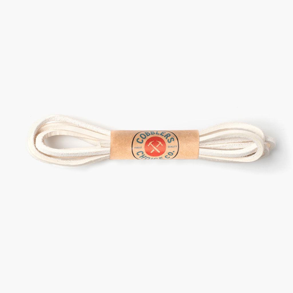1024_LeatherLaces_Packaged_White Leather Laces | White - Image 1