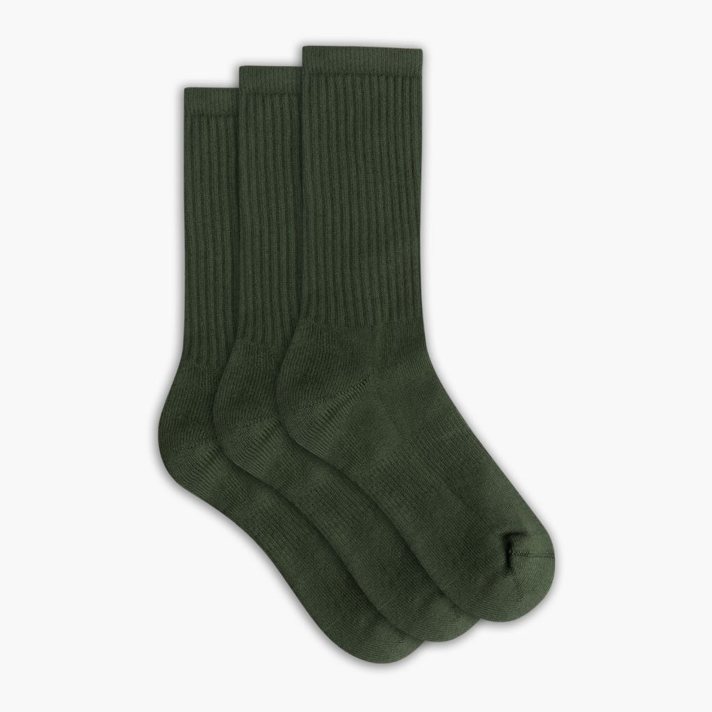 1024x1024-CottonCrewSock-HunterGreen-3Pack-041025 Men's Cotton Crew Sock | Hunter Green 3-Pack - Image 1