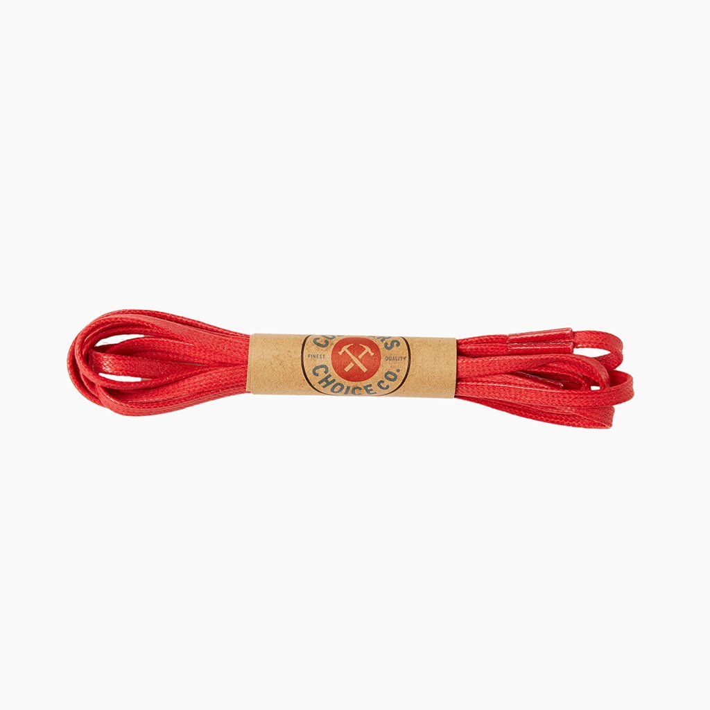 1024x1024-Flat-Red_a621c465-e014-4e58-b19d-426266cdb8fb Flat Waxed Cotton Laces | Red - Image 1