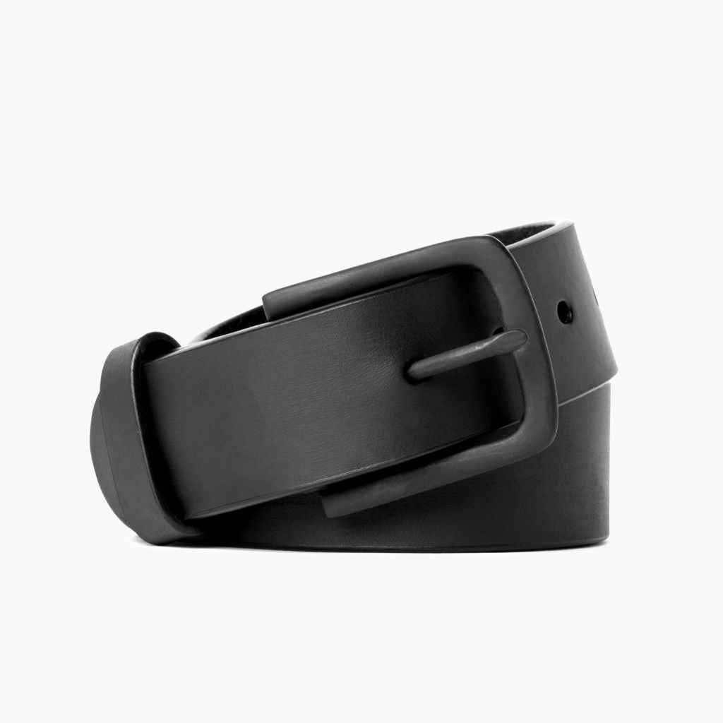 1024x1024-Men-Heritage-BlackMatte-072423-Rolled Men's Heritage Leather Belt | Black Matte - Image 1