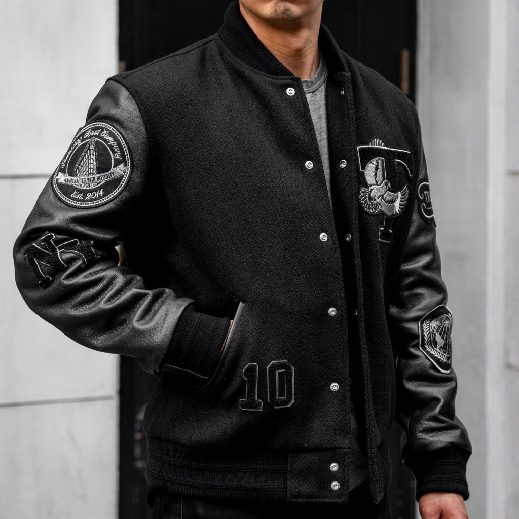 1024x1024-Mens-VarsityJacket-Black-10Year-110124-1 Varsity Jacket | Black 10 Year - Image 1