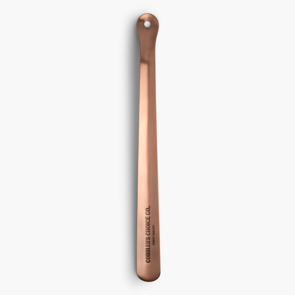 1024x1024-ShoeHorn-16-BrushedCopper-082721-Front Cobbler's Choice 16" Metal Shoe Horn | Brushed Copper - Image 1