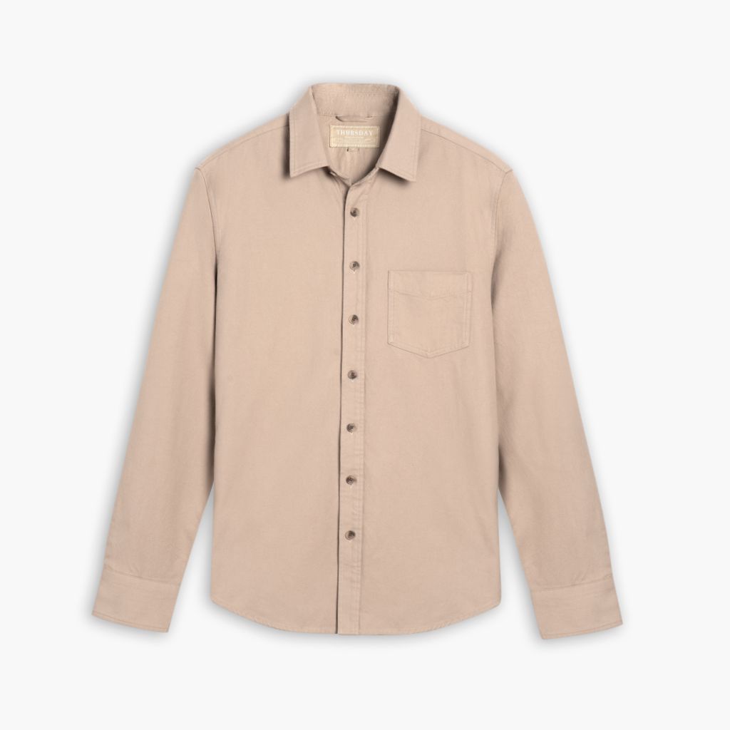 1024x1024-SolidShirt-Taupe-100924-Front Solid Shirt | Taupe - Image 1