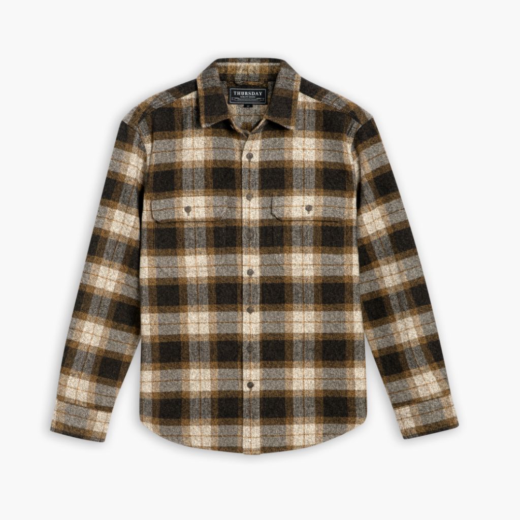 1024x1024-SummitFlannel-TuscanGold-101824-Front Summit Flannel Shirt | Tuscan Gold - Image 1