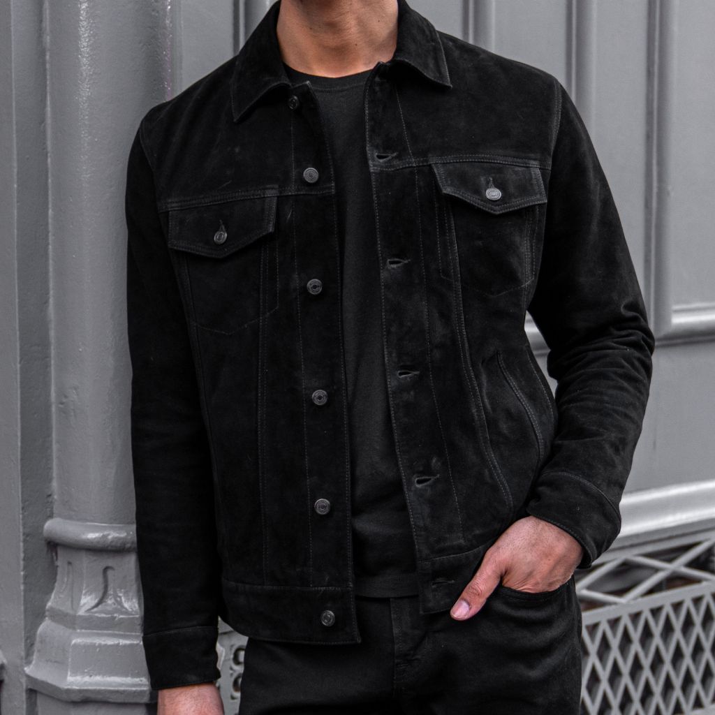 1024x1024-Trucker-BlackSuede-022224-1 Suede Trucker Jacket | Black - Image 1