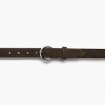 Women's Circle Leather Belt | Dark Olive Suede - Image 2