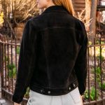 Suede Trucker Jacket | Black - Image 2