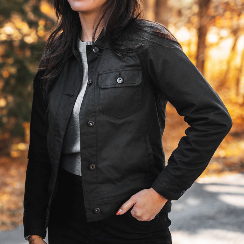 1024x1024-Womens-WaxedCanvasFieldJacket-Black-102924-1 Waxed Canvas Field Jacket | Black - Image 1