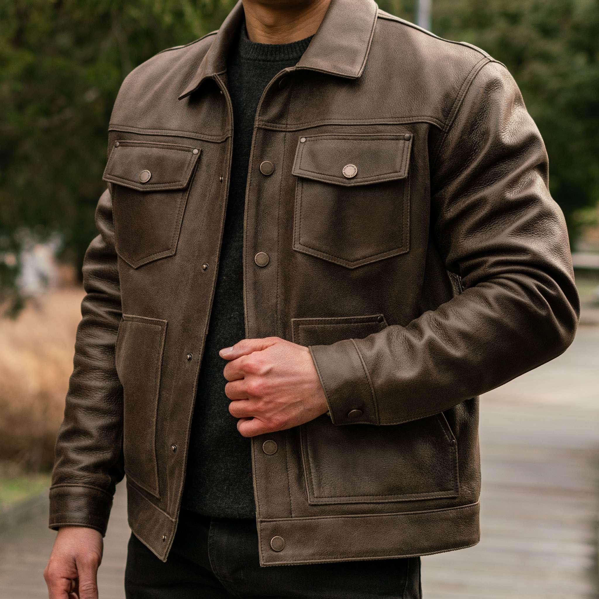 2048x2048-Mens-RoughoutCruiser-DarkOlive-010925-1 Roughout Cruiser Jacket | Dark Olive - Image 1