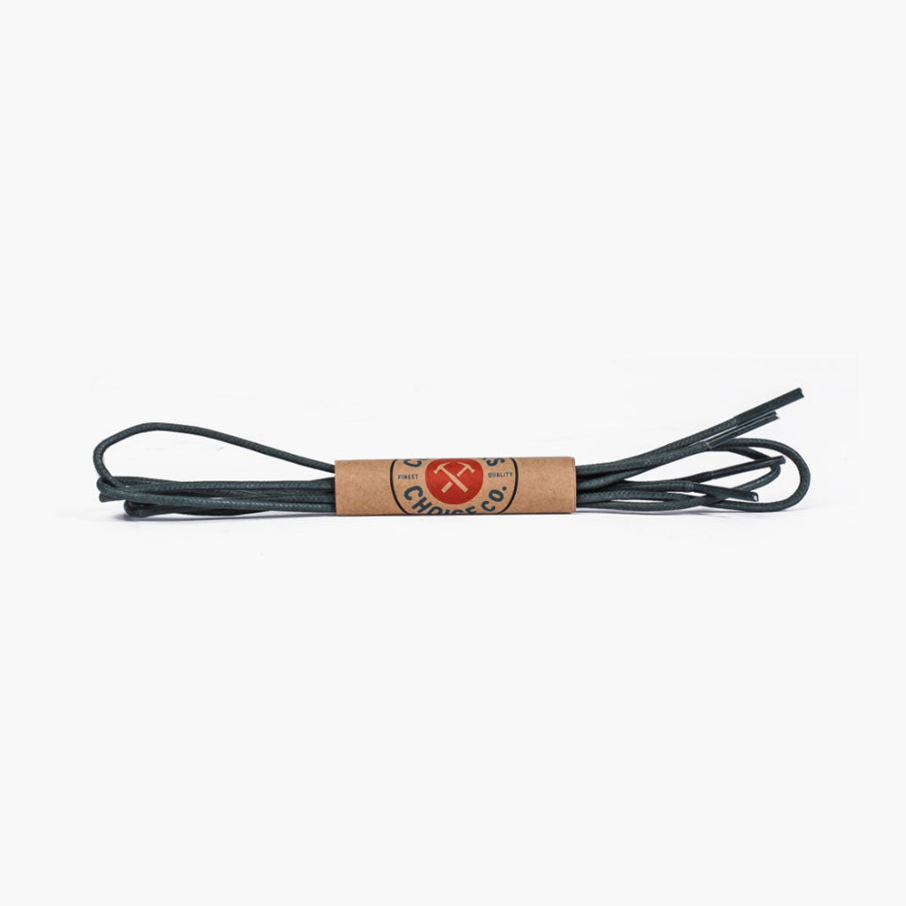 30grn Round Waxed Cotton Laces | Green - Image 1