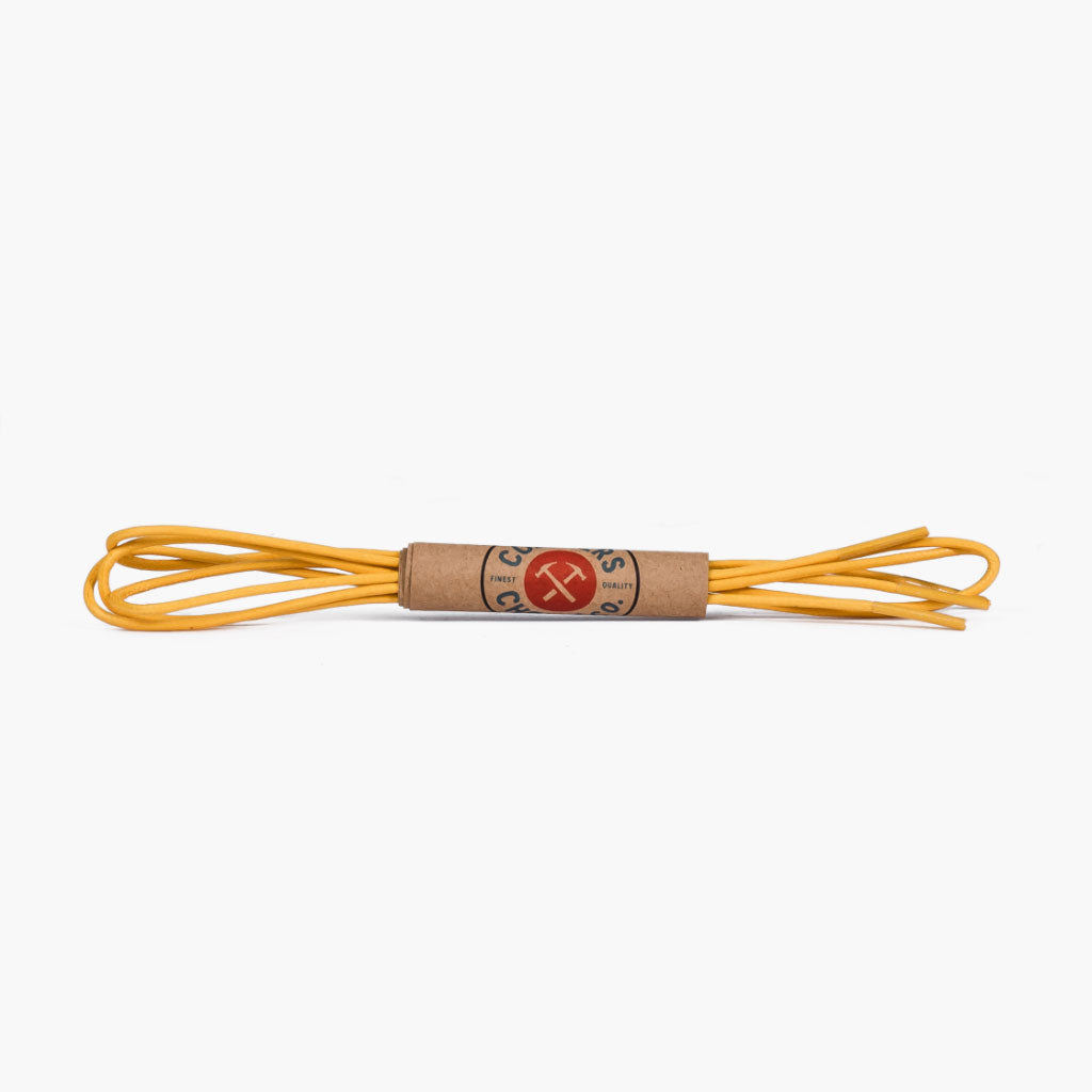 30ylw Round Waxed Cotton Laces | Yellow - Image 1