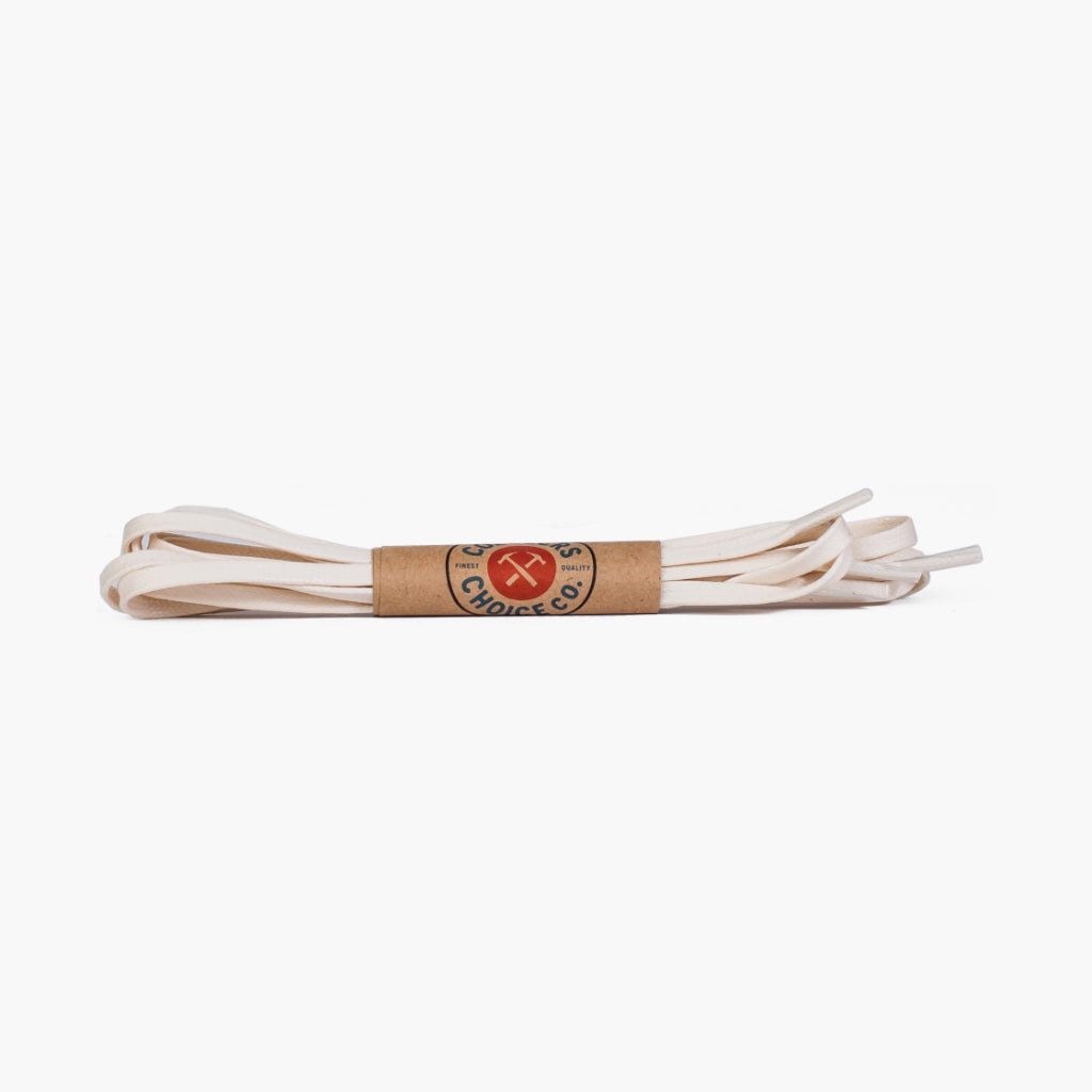 46Cream1 Flat Waxed Cotton Laces | Cream - Image 1