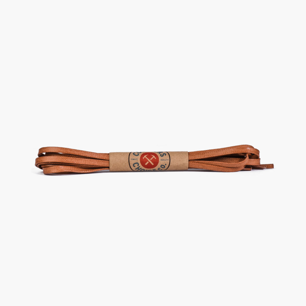 55Rust1 Flat Waxed Cotton Laces | Rust - Image 1