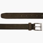 Men's Classic Leather Belt | Dark Olive Suede - Image 2
