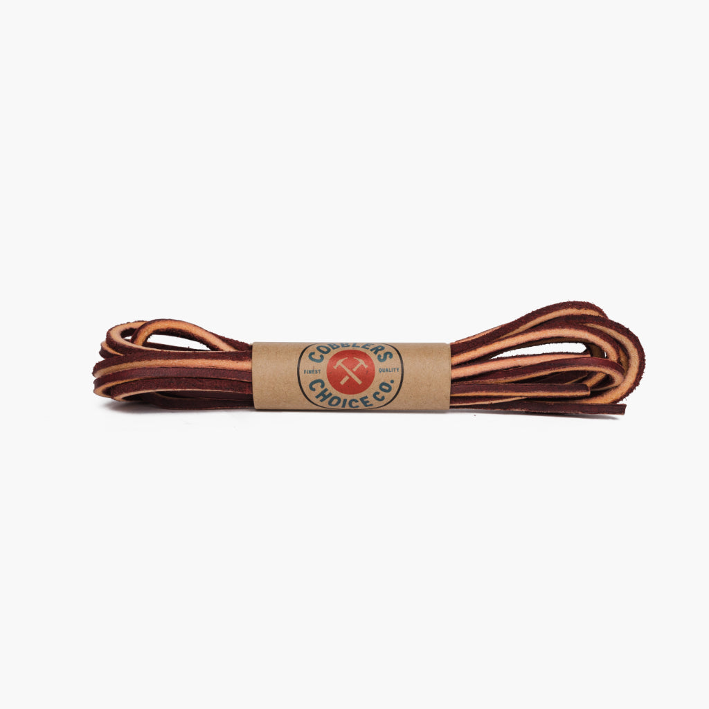 Burgundy_Laces1 Leather Laces | Burgundy - Image 1