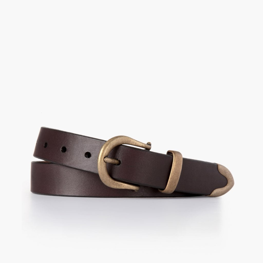 Straight_Western_Brown_Womens_1 Women's Western Leather Belt | Brown - Image 1