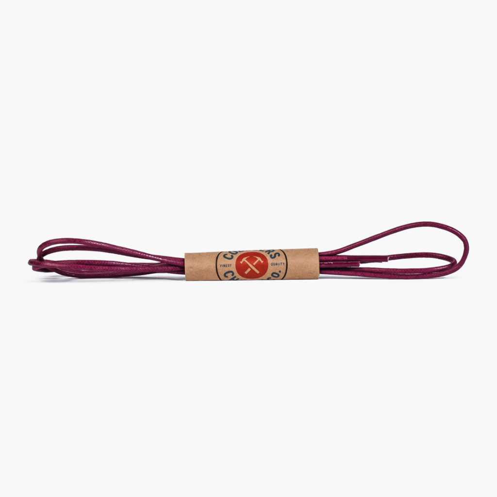 plm30 Round Waxed Cotton Laces | Plum - Image 1